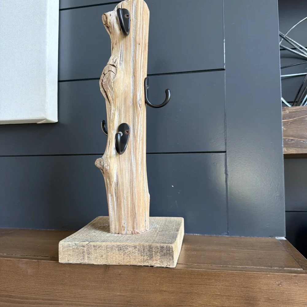 Rustic Driftwood Jewelry Holder Necklace Stand Tree Display 14